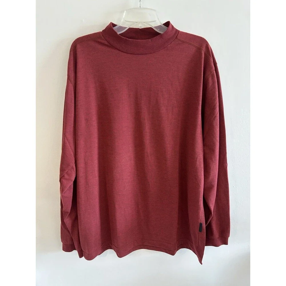The North Face Mock Pullover Mens Large Red Long Sleeve Shirt Top